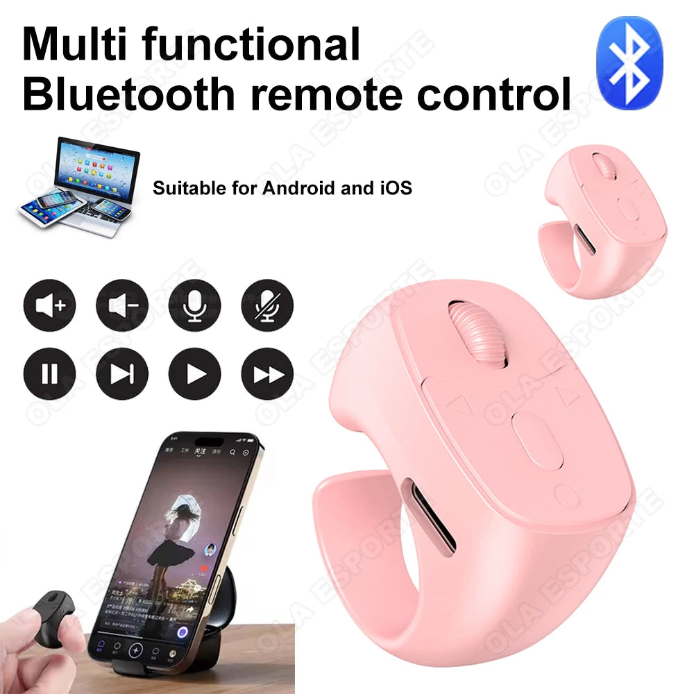 Bluetooth Finger Ring Remote – Scroll, Selfie & Page Turner