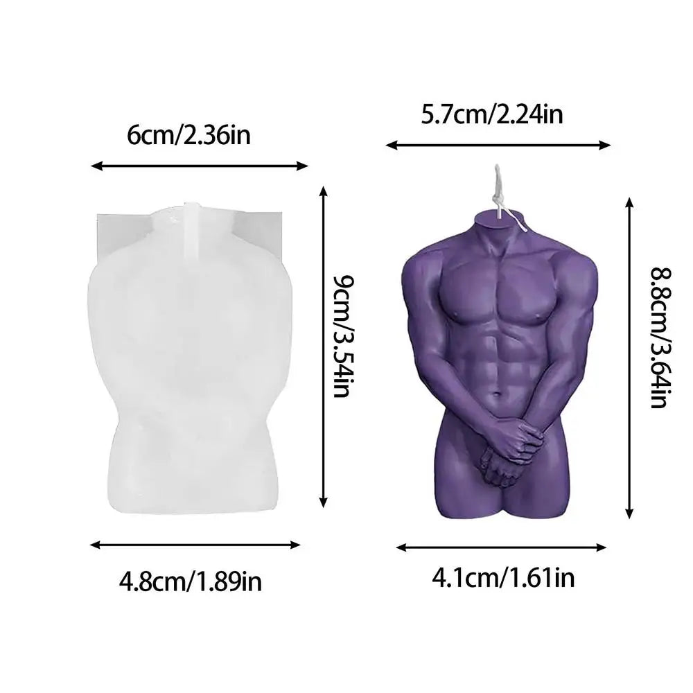 3D Human Figure Silicone Candle Mold | DIY Body Art Craft Mould Silicone Craft Mold Peaceful Pleasures Health and Wellness Male Body Mold