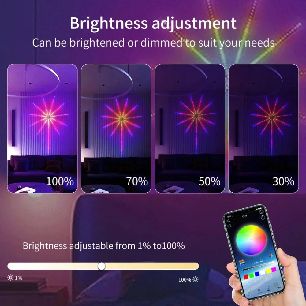 Smart Firework LED Strip Lights RGB Music Sync Color Changing