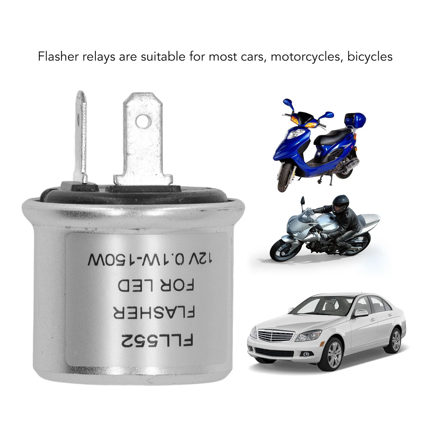 LED Flasher Relay Aluminum Shell 2 Pin Low Power Consumption Turn Signal Light Flasher 12V Turn Signal Light Flasher Peaceful Pleasures Health and Wellness
