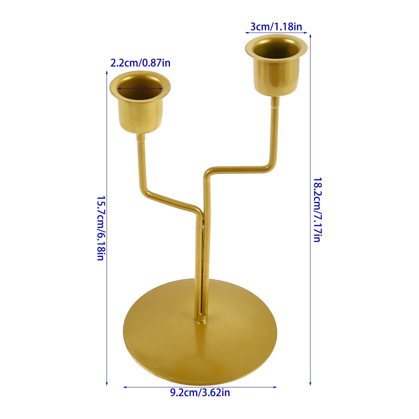 Gold 2-Head Tree Branch Candlestick | Nordic Iron Candle Holder