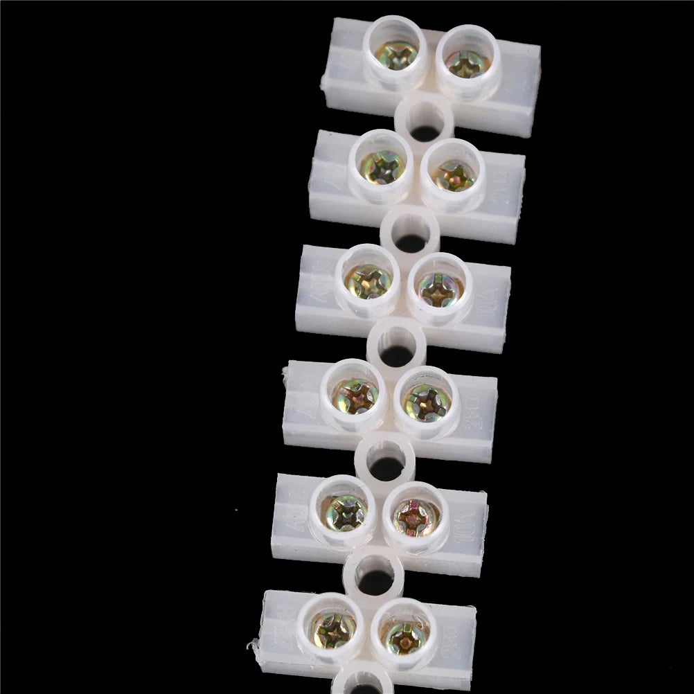 Dual Row 12-Position 10A Screw Terminal Block Wire Connector