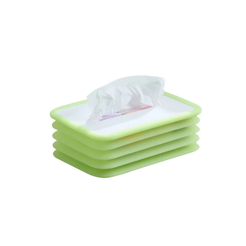 Luminous Paper Towel Box Desktop Silent Coreless Roll Paper Box Paper Tissue Box Automatic Downward Compression Telescopic Thin Peaceful Pleasures Health and Wellness Green