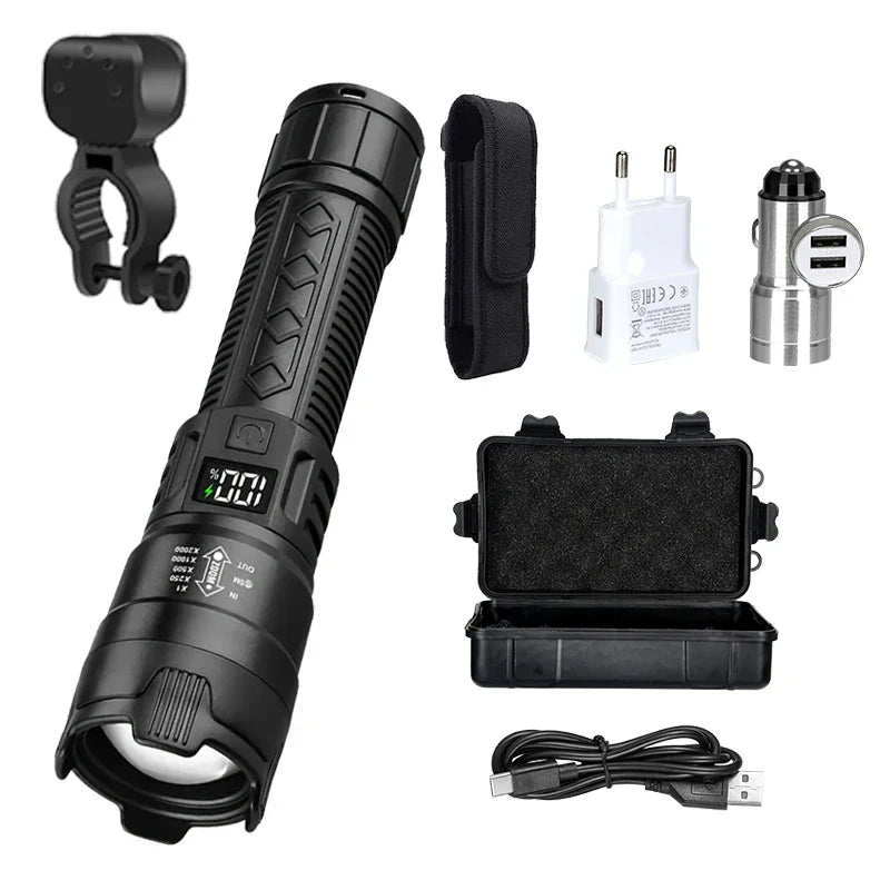 2000LM Rechargeable LED Tactical Flashlight | Zoom Torch
