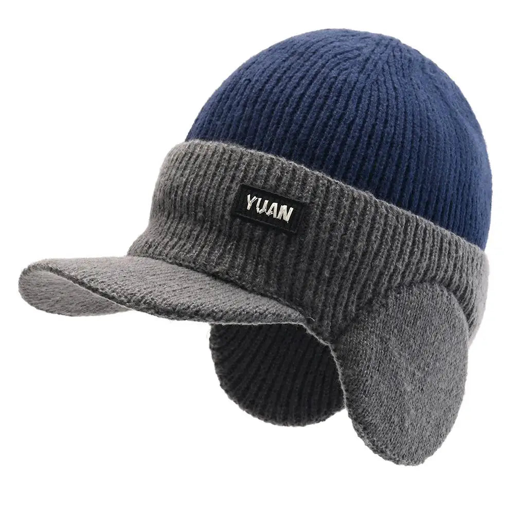 Winter Thermal Knit Baseball Cap with Ear Flaps | Windproof