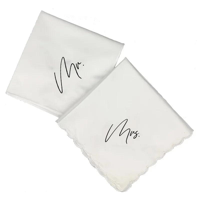 Mr & Mrs Couple Handkerchiefs | Wedding Bridal Shower Gift Set Wedding Gift Set Peaceful Pleasures Health and Wellness mr mrs Handkerchiefs