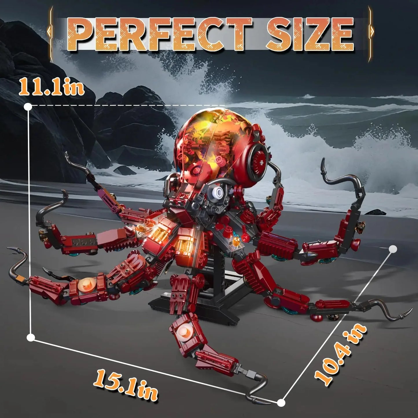 Creative MOC Mechanical Octopus Model Building Blocks DIY Assemble