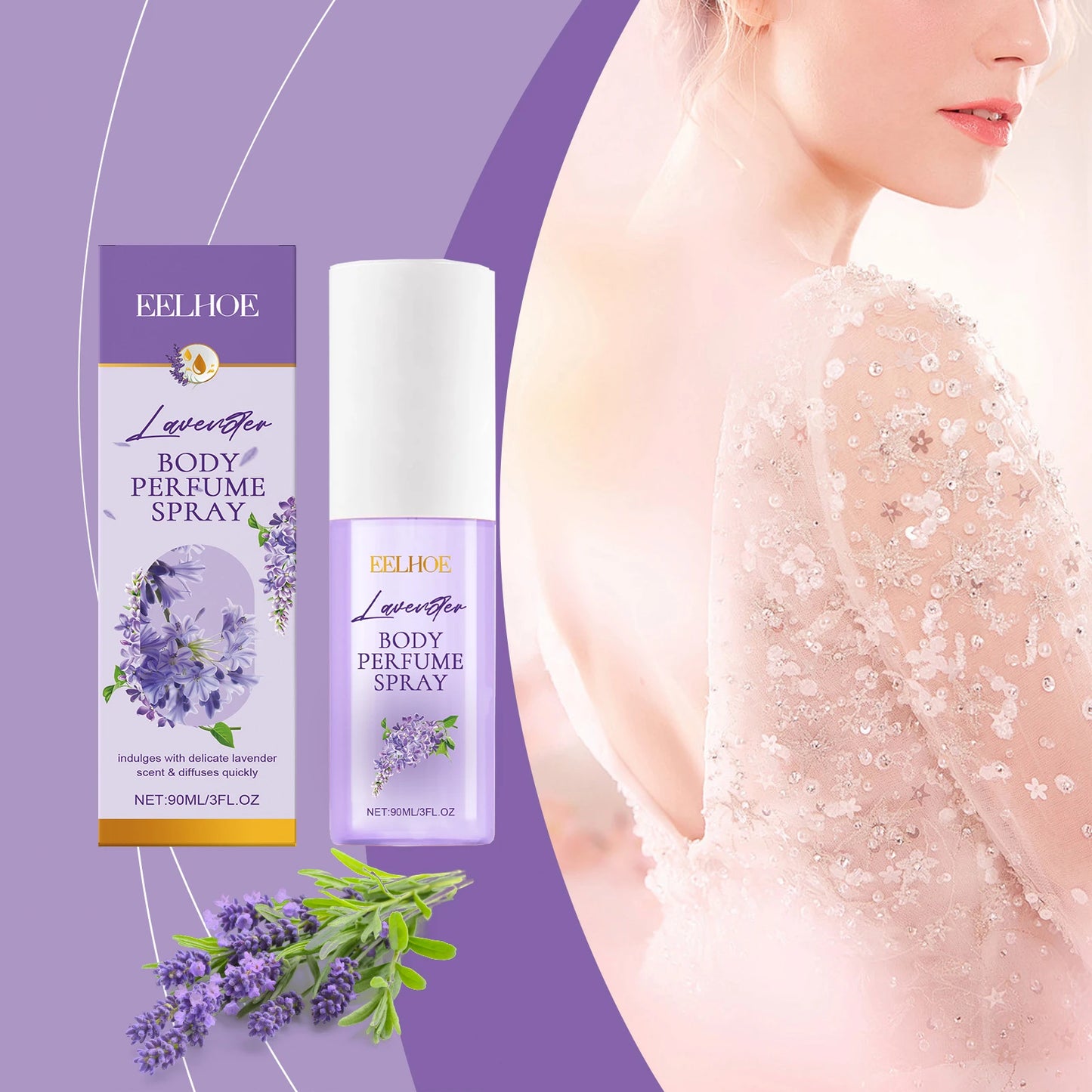 EELHOE Lavender Aromatherapy Body Spray – Lasting Floral Mist