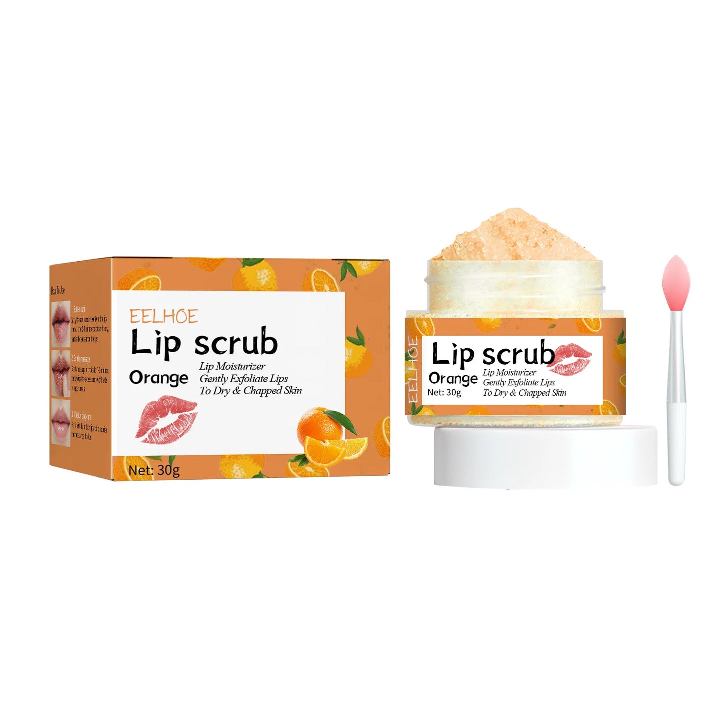 EELHOE Pink Lip Scrub Exfoliator – Brighten & Moisturize, 30g