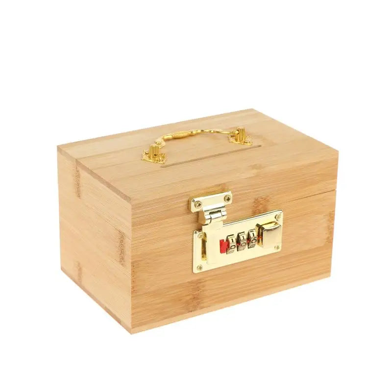Wooden Combination Lock Treasure Box | Decorative Savings Bank