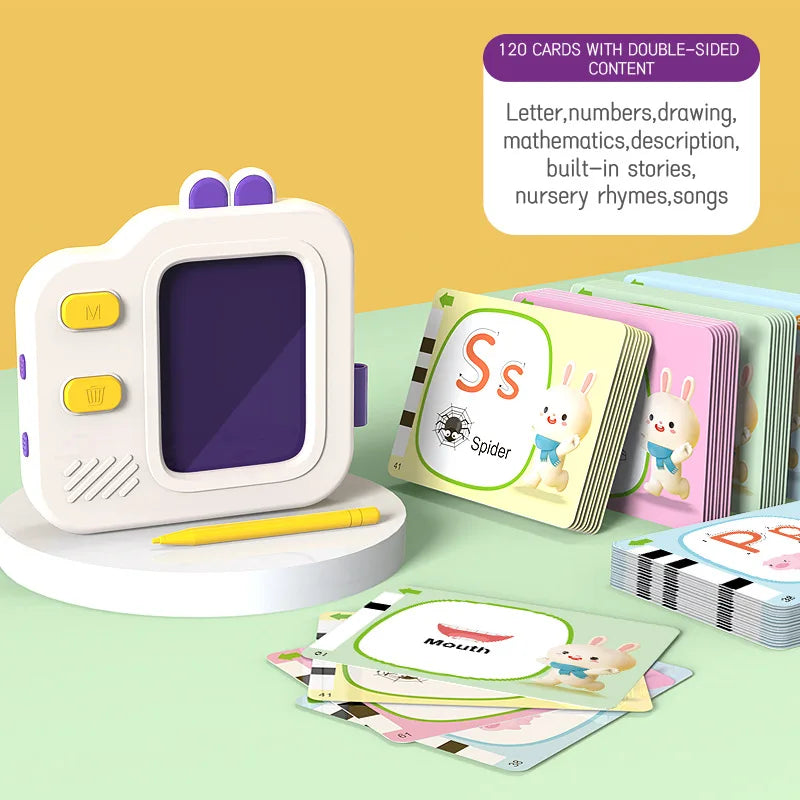 Children Puzzle Learning Machine English Enlightenment Children Song Recognition Character Recognition Cards Insertion Machine Peaceful Pleasures Health and Wellness purple cards 120pcs