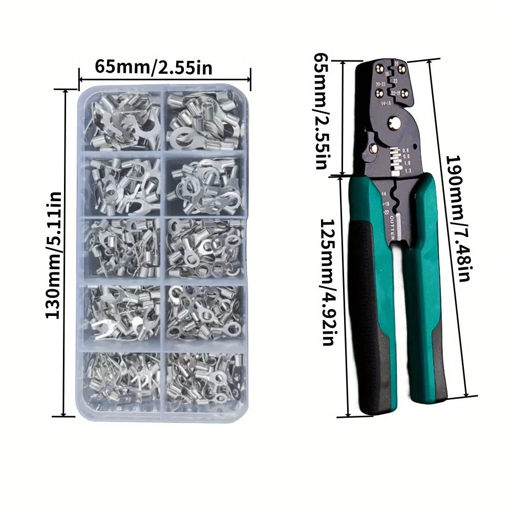 Crimp Terminal Pliers Set – U/O Electrical Wire Connectors Kit Peaceful Pleasures Health and Wellness 1suit