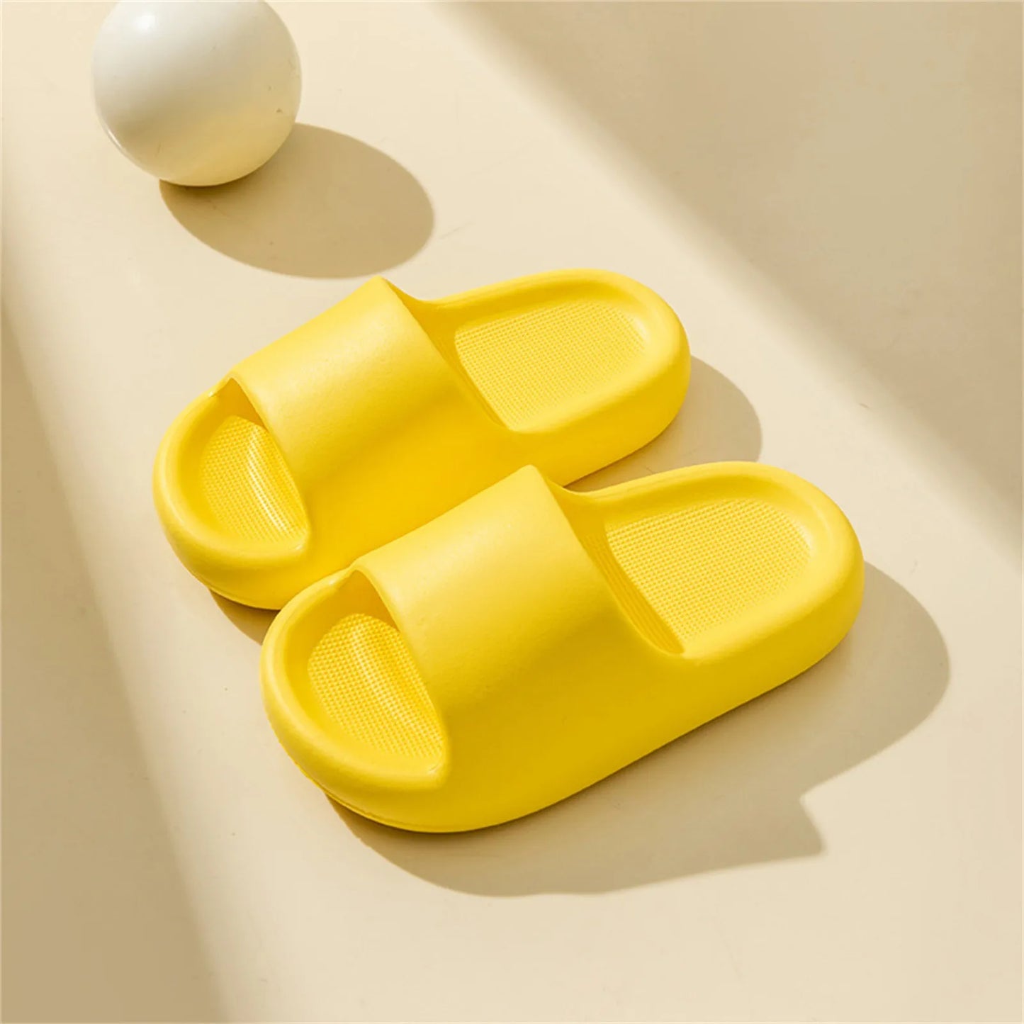 Children Bathroom Slippers Summer Solid Color Anti Slip Soft Sole Kid Slippers 4-10 Years Old Boys and Girls Cute Home Slippers Peaceful Pleasures Health and Wellness Yellow 24