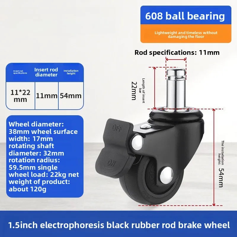 4PCS 2-Inch Heavy Duty Swivel Caster Wheels with Brake