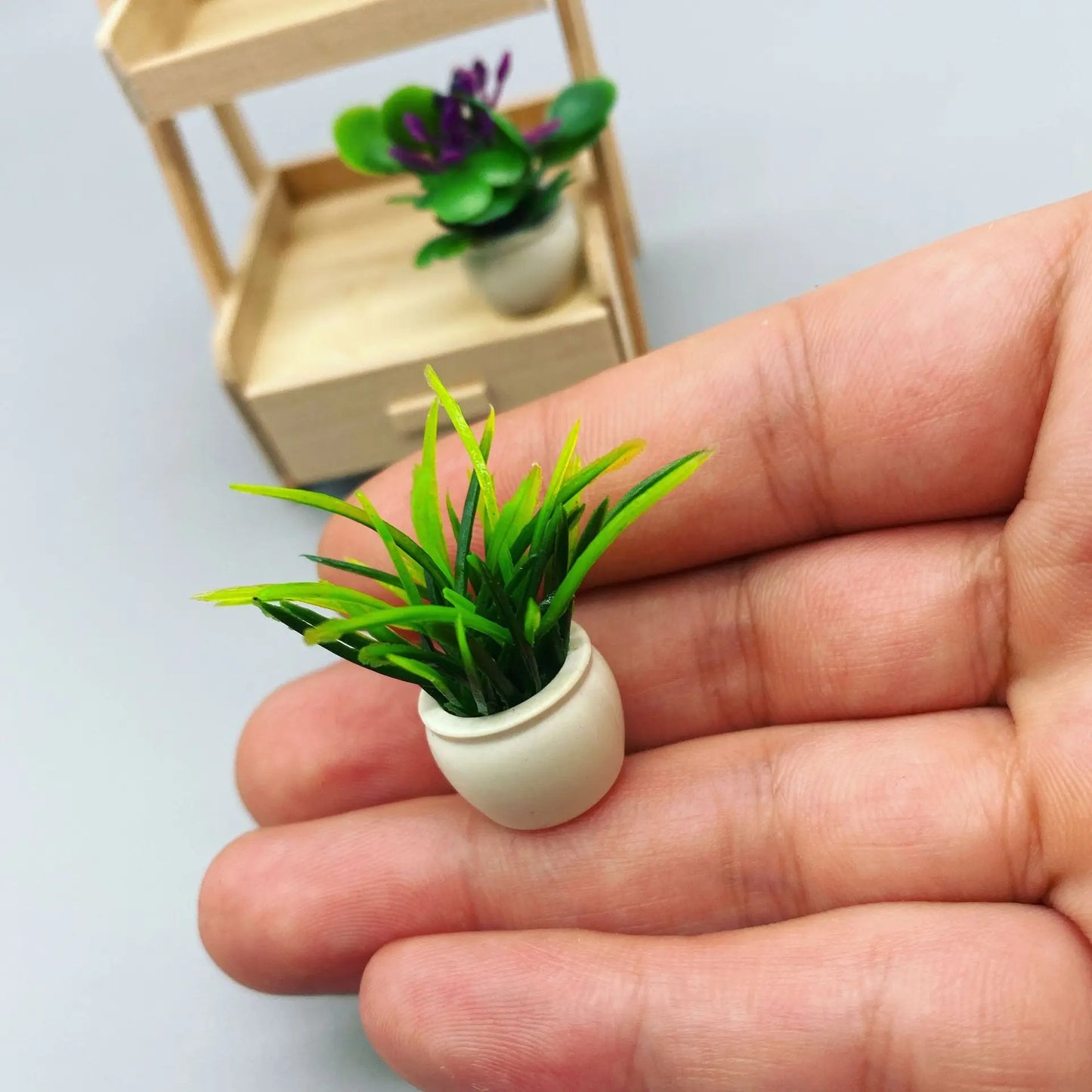 Furniture Potted Miniature Artificial Tiny Bonsai Model Mini Flowerpot Fake Succulent Plant Greenery Ornament Fairy Garden Gnome Peaceful Pleasures Health and Wellness D