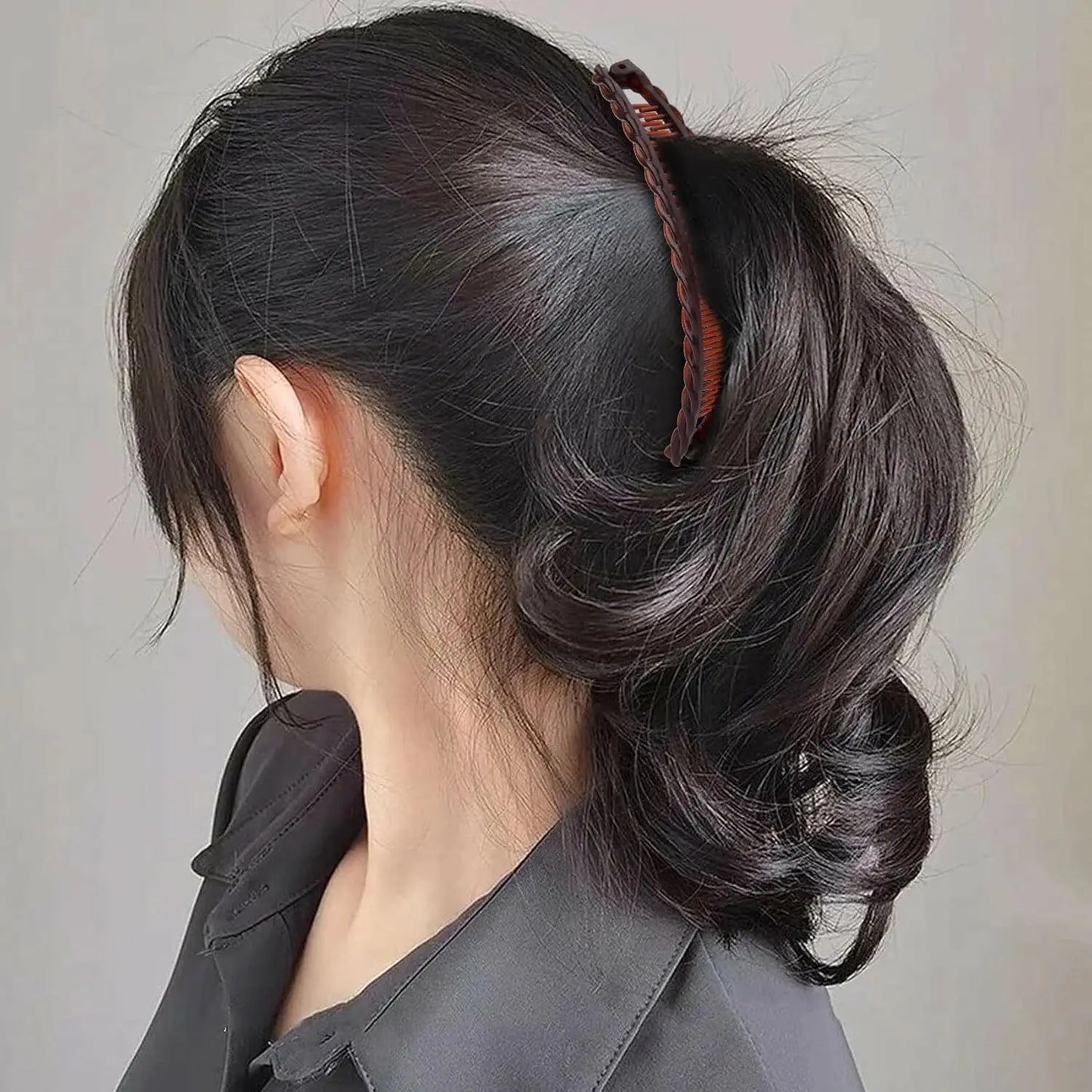5-Pack of Random Color Banana Clips for Women, Large Size - Vintage Non-Slip Double-Tooth Clips Suitable for Thick, Long, Curly Hair, Stable and Non-Falling & Gentle on Hair, Coffee Color and Black, Vintage Style Women's Larg Peaceful Pleasures Health and Wellness