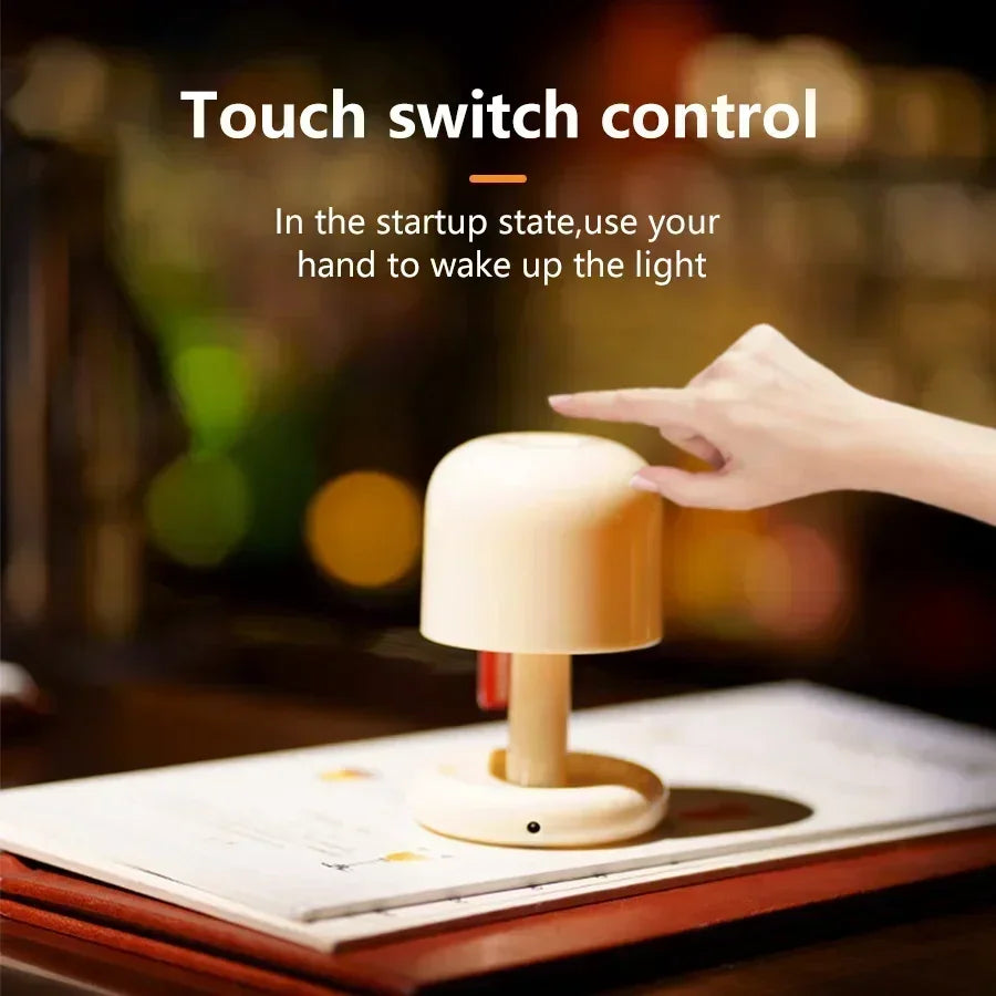 Mini Sunset Night Lamp Desktop Creative USB Rechargeable Ins Mushroom Style Led Night Light for Coffee Bar Home Decor Bedroom Peaceful Pleasures Health and Wellness