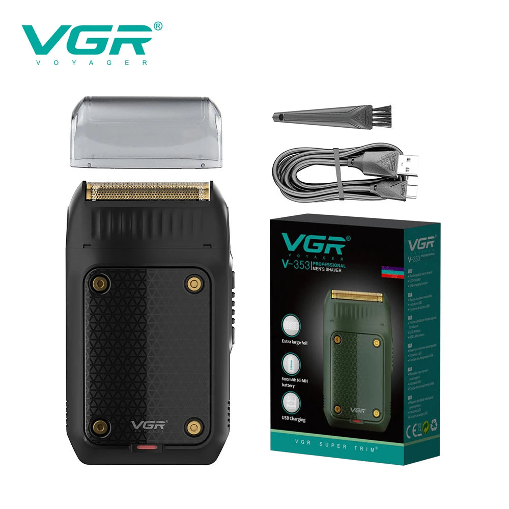 VGR hot selling professional grade shaver, mini reciprocating shaver, household convenient stainless steel hair trimming V-353 Peaceful Pleasures Health and Wellness USB 1