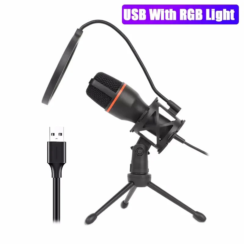 AyeBeau USB Condenser Microphone – RGB Gaming, Streaming & Podcast