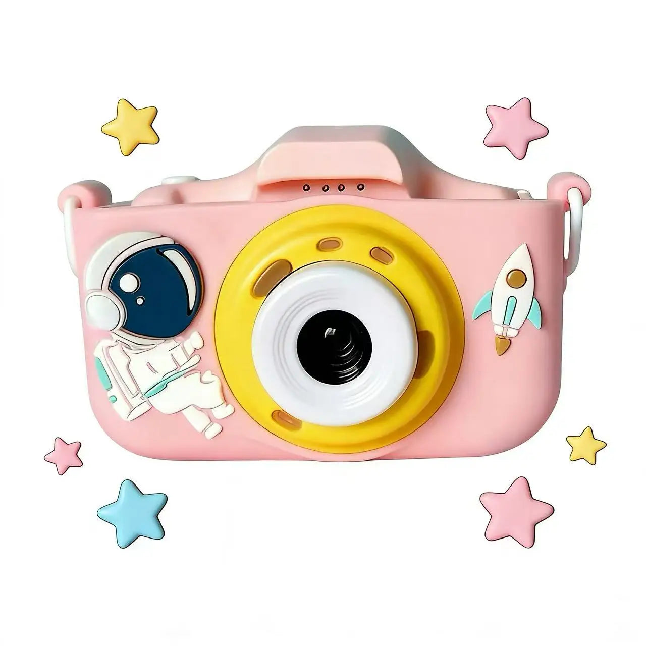 High-Appearance Kids Digital Camera | 9600W Mini Portable HD Dual-Lens Instant Camera for Boys & Girls Perfect Festival Gift Peaceful Pleasures Health and Wellness Pink Astronaut
