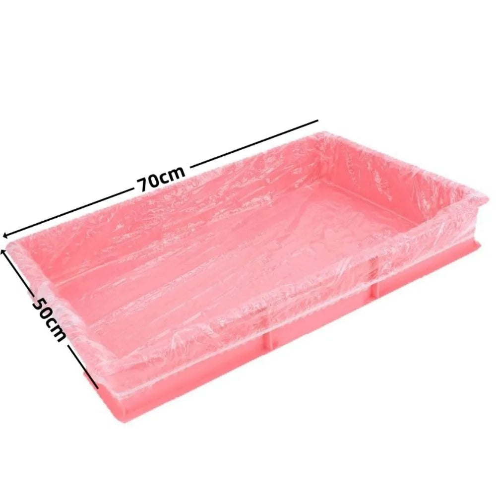 10-Pack Disposable Pet Cage Tray Covers | Elastic Transparent Fit