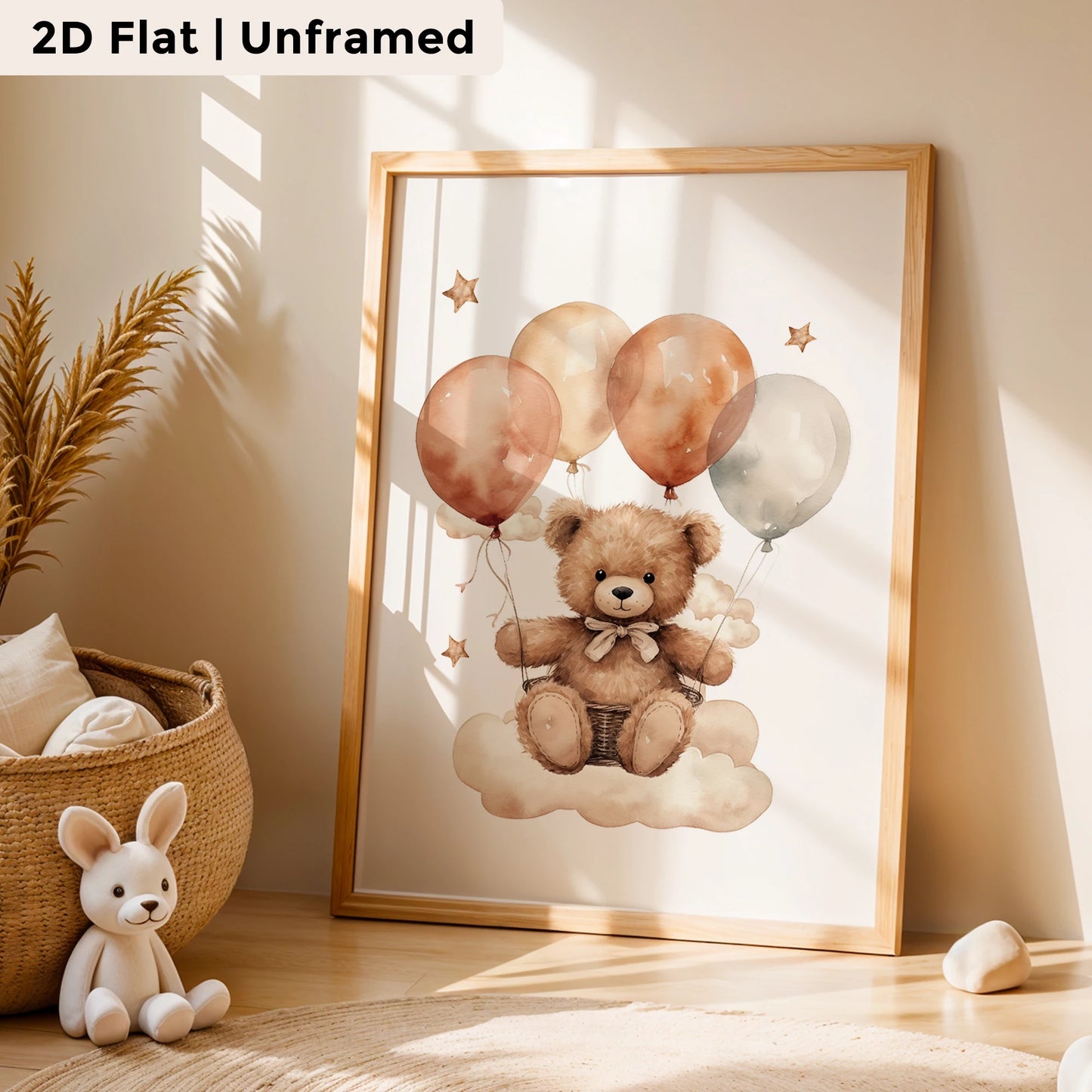 3-Piece Yellow Balloon Canvas Wall Art | Kids Room Decor Print