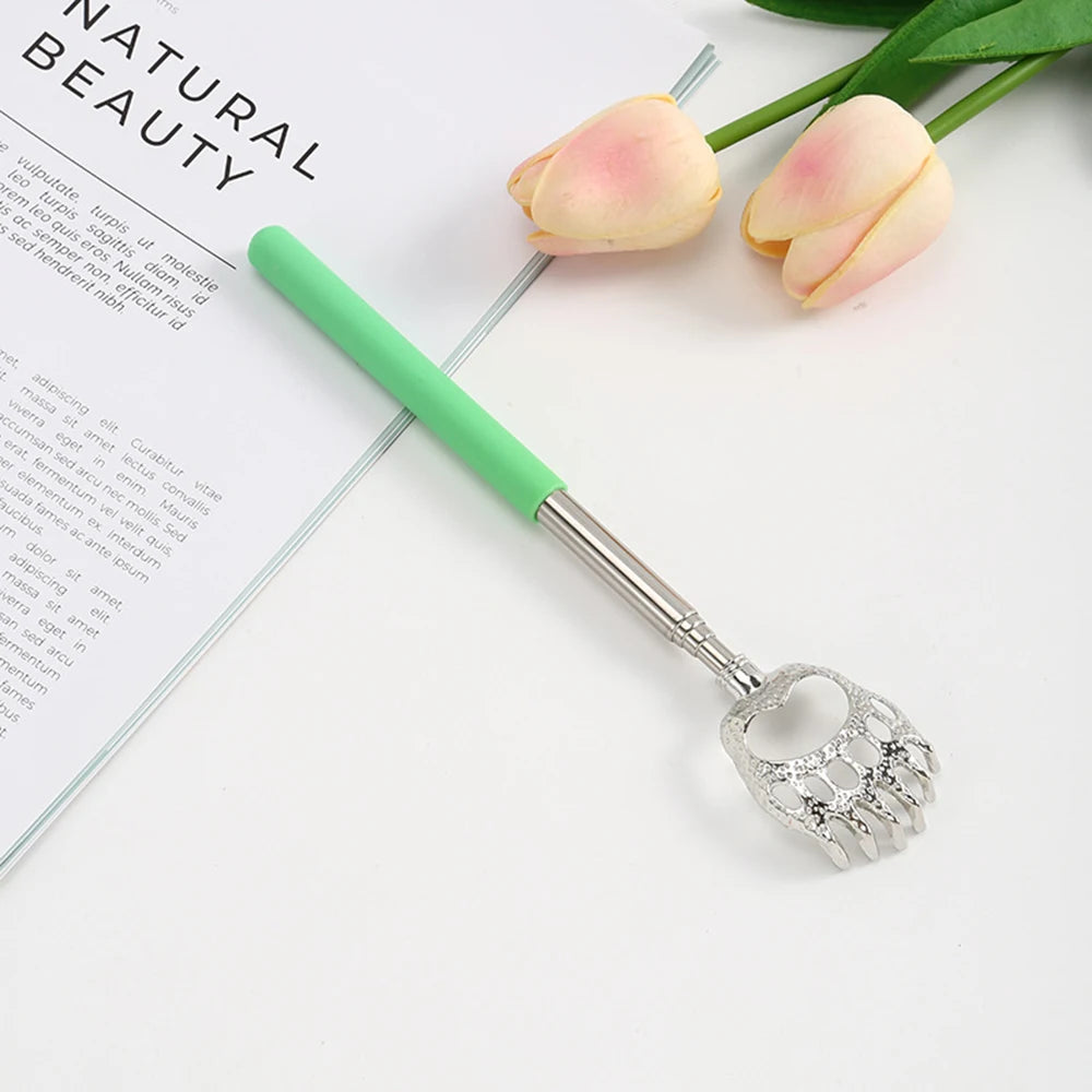 1pcs Bear Claw Stainless Steel Itching Massager No Need For Manual Labor Stainless Steel Retractable Itching Device Peaceful Pleasures Health and Wellness green