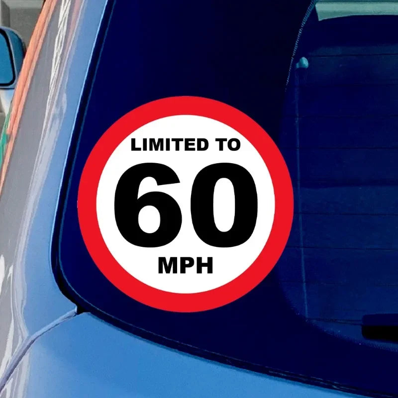 4Pack 80mm LIMITED TO 60 Speed Restriction Car Sticker Peaceful Pleasures Health and Wellness