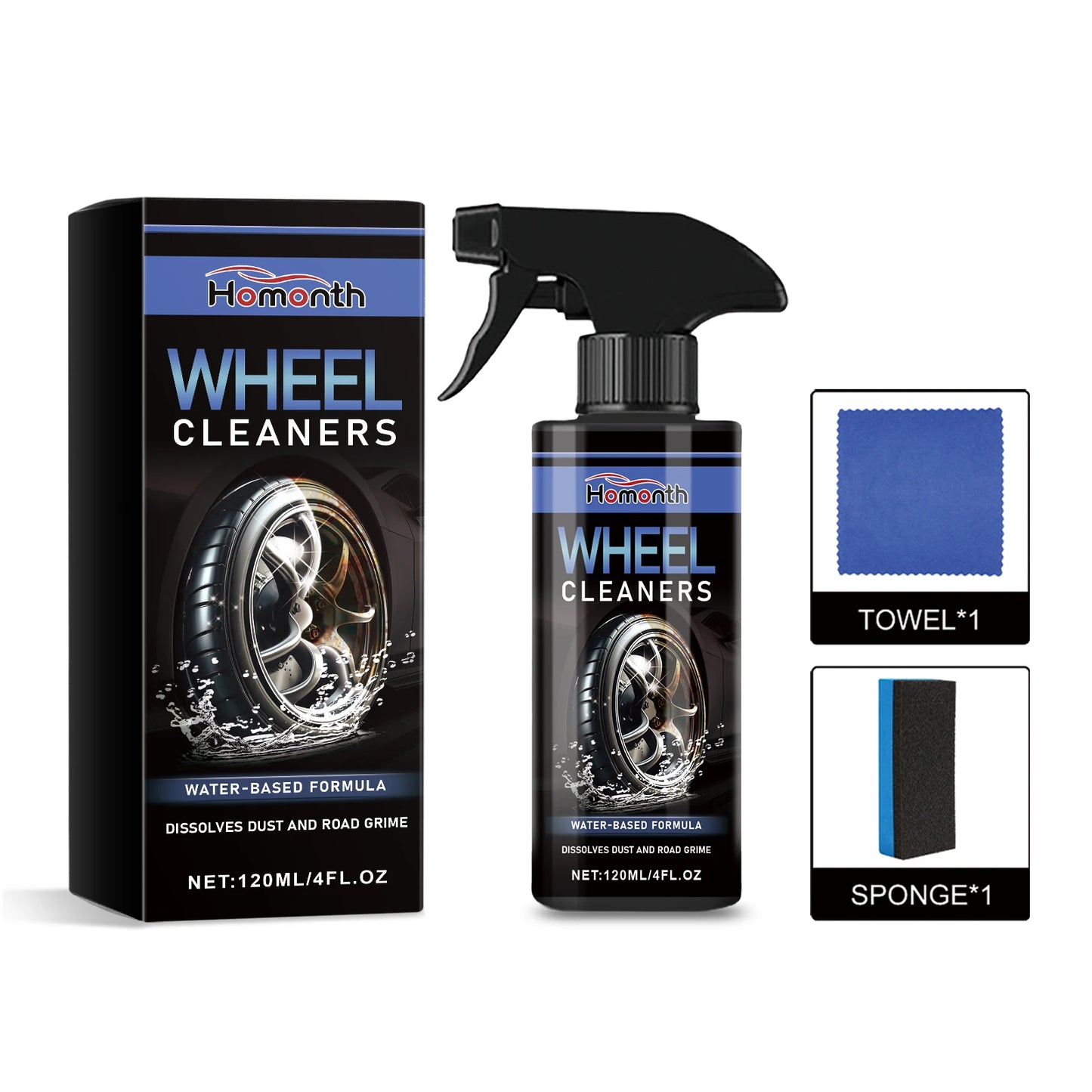 Car Wheel & Tire Cleaner Kit – Rust Remover & Polish 120ml