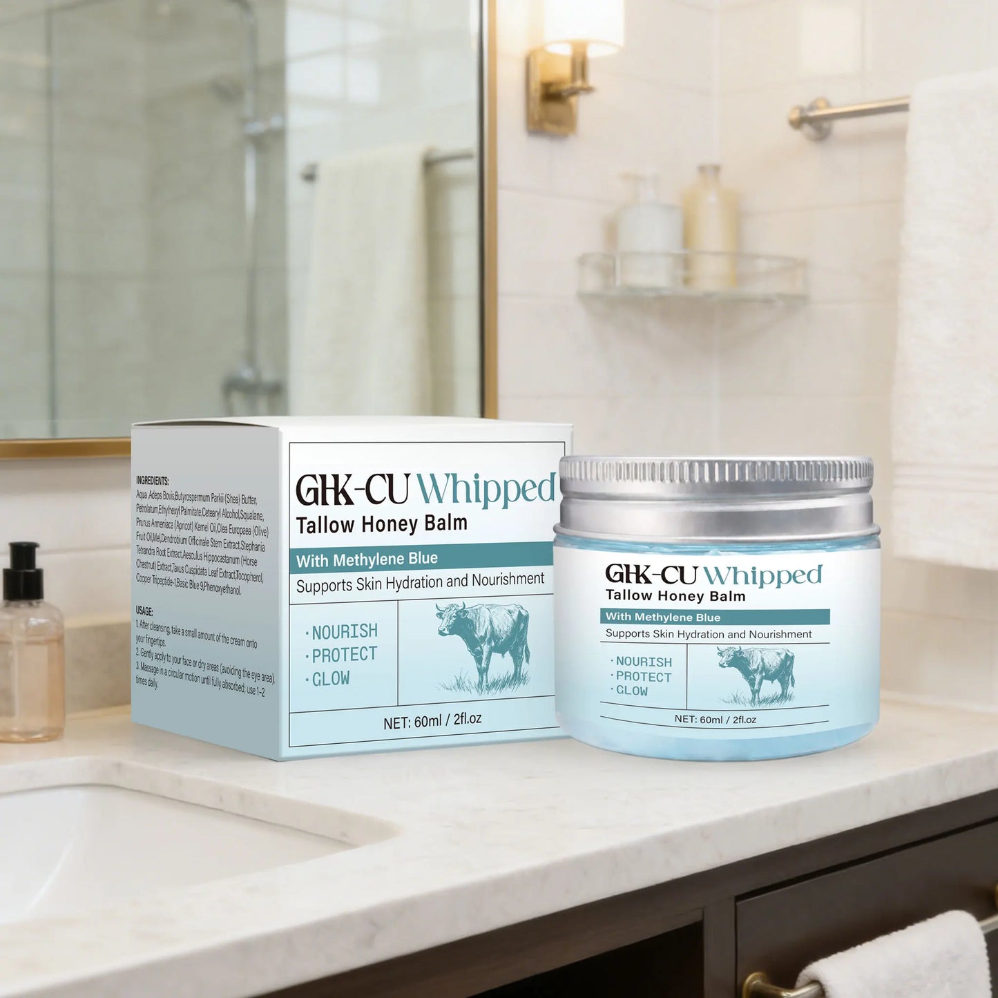 Copper Peptides GHK-Cu Beef Tallow Balm | Face Moisturizer