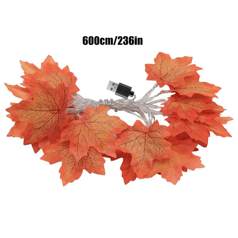 Maple Leaf String Lights 19.69Ft | Fall Halloween Thanksgiving