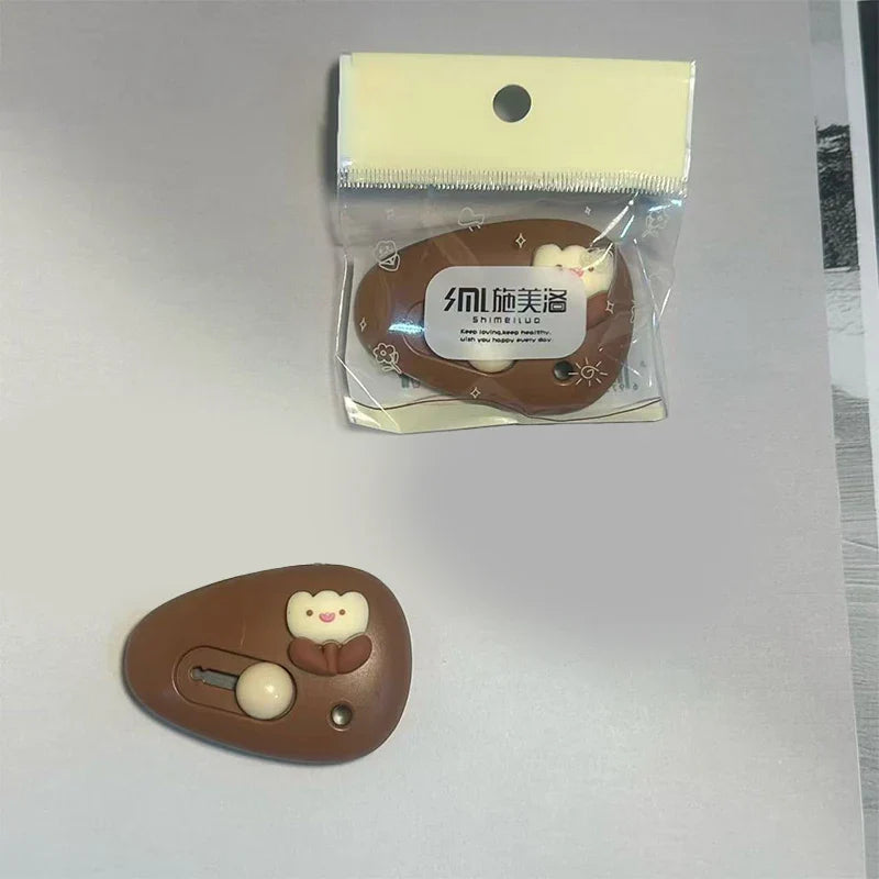Cute Pebble Mini Art Knife – Portable Paper Cutter for School