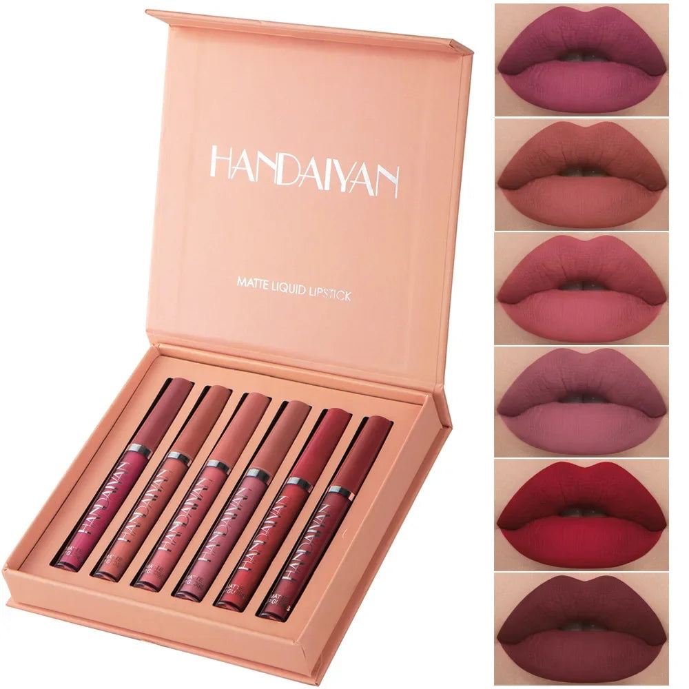 HANDAIYAN 6-Pc Matte Liquid Lipstick Set | Long-Lasting Lip Tint