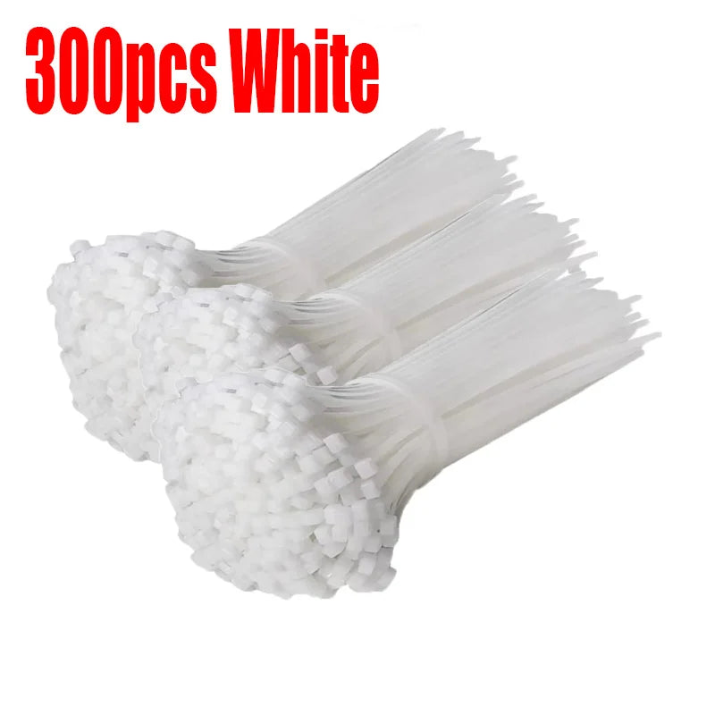 Reusable Nylon Cable Ties Self-Locking Zip Ties 100–500 Pcs