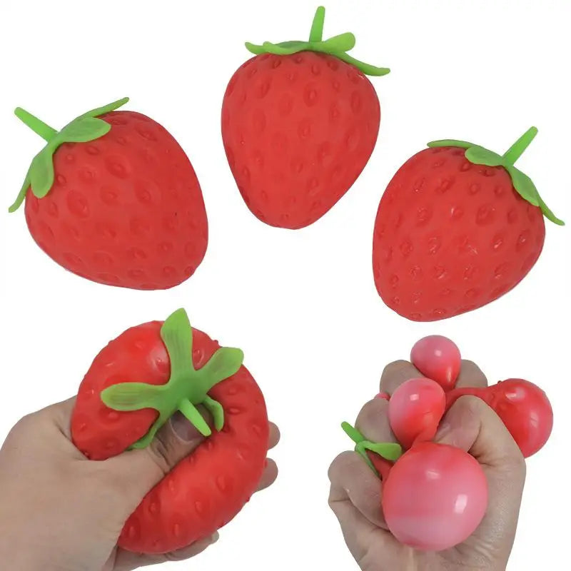 Strawberry Squeeze Toy – Slow Rebound Stress Relief Fidget Ball