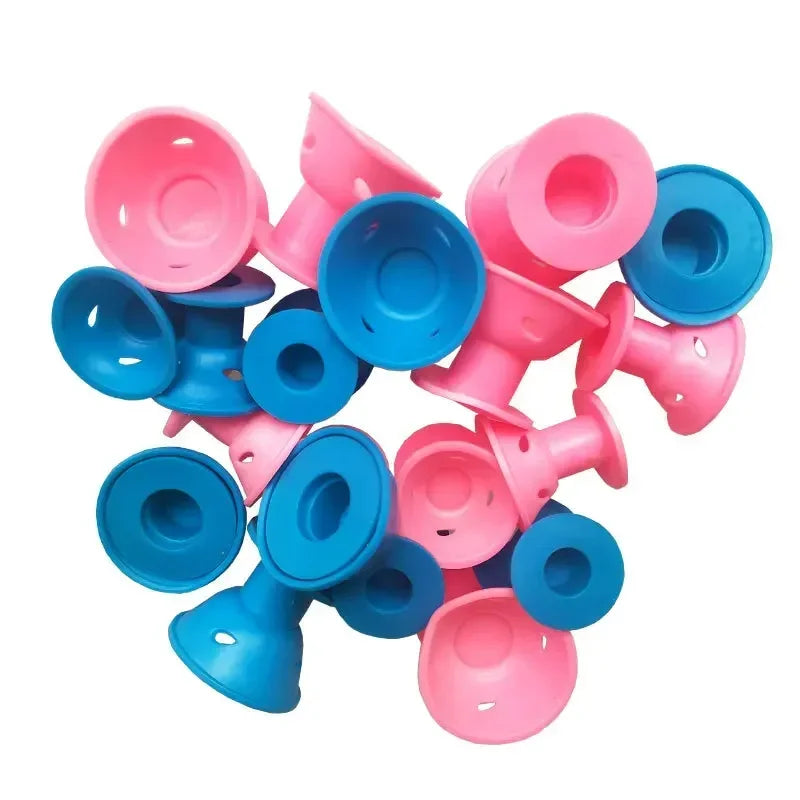 Hair Styling DIY Tool, Soft Rubber Silicone Hair Curler, No Clip No Heat, Twist, for Curlers Sleeping, 20Pcs Hair Care Rollers Peaceful Pleasures Health and Wellness 20blue 20pink