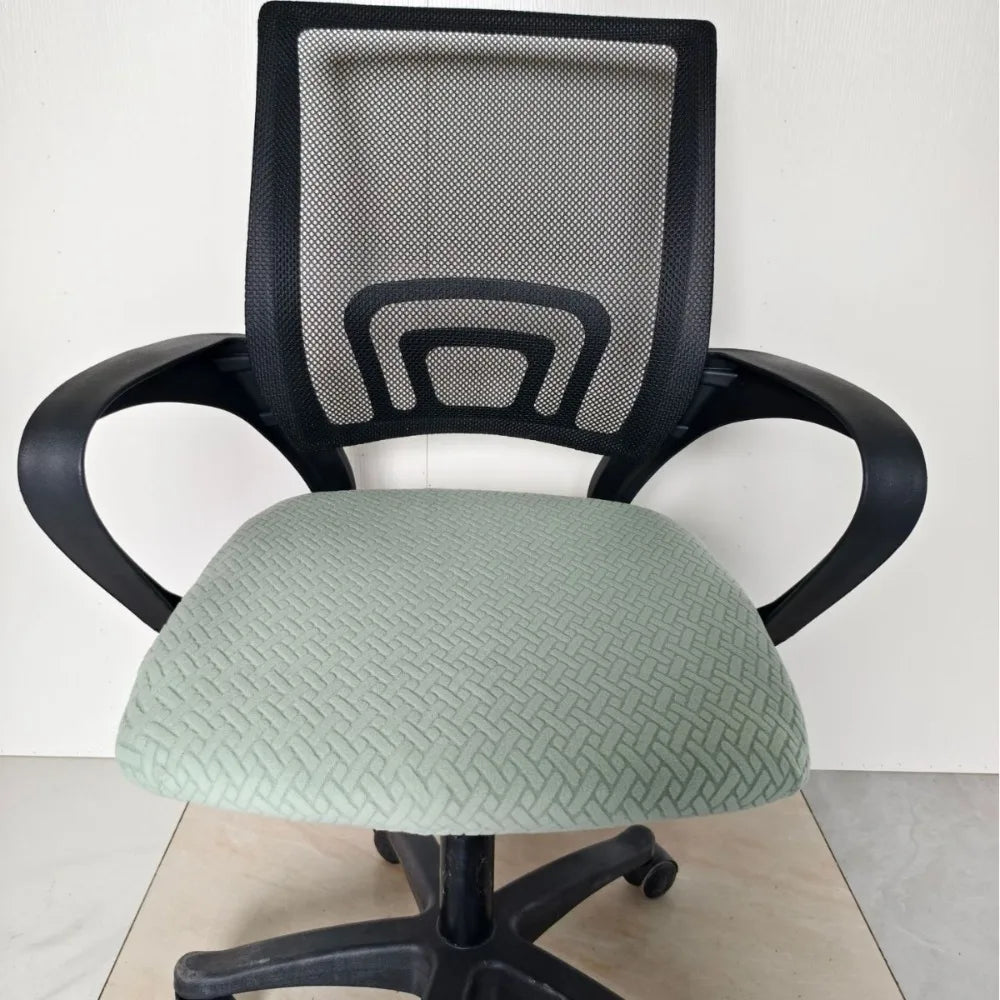 New Velvet Office Chair Seat Covers Thickened Washable Chair Dustproof Cover Removable Solid Color Chair Cover Peaceful Pleasures Health and Wellness Green