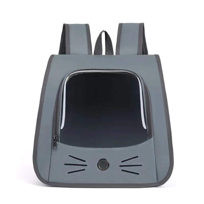 Portable Outdoor Breathable Cat Carrier Backpack Shoulders Bag for Cats and Small Dogs Transport Peaceful Pleasures Health and Wellness Gray