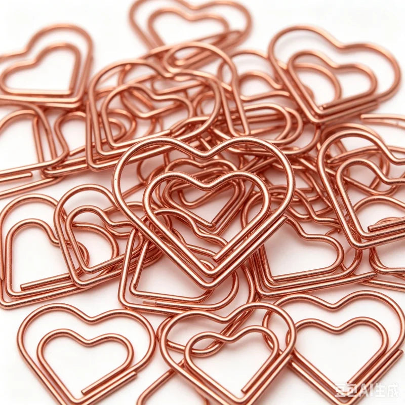50pc Heart Shaped Paper Clip Rose Gold Bookmark Clip Cute Notebook Decoration Stationery Clip and Office Supplies Peaceful Pleasures Health and Wellness