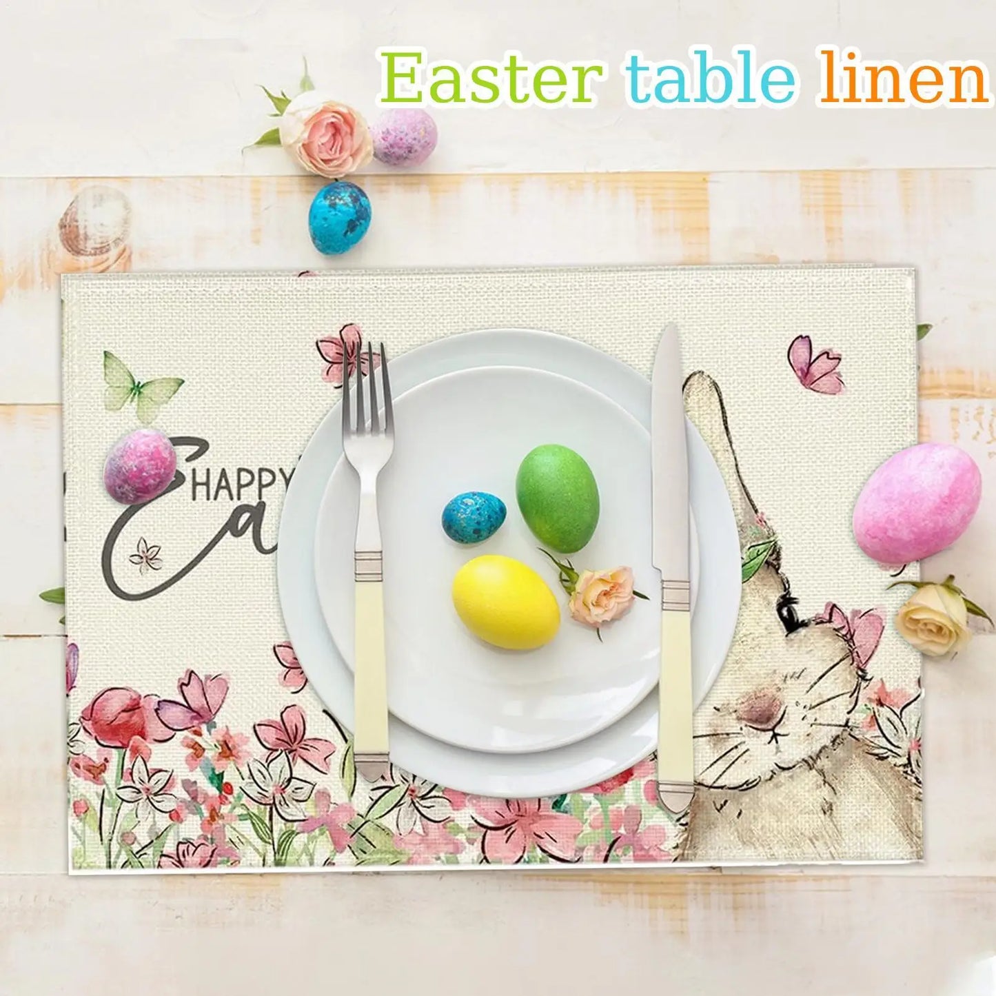 Easter Bunny Placemat | Spring Rabbit & Egg Print Table Mat