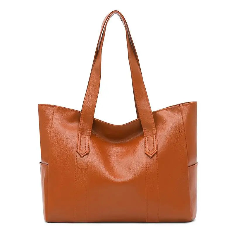 Women's Large Capacity PU Leather Tote Shoulder Crossbody Bag