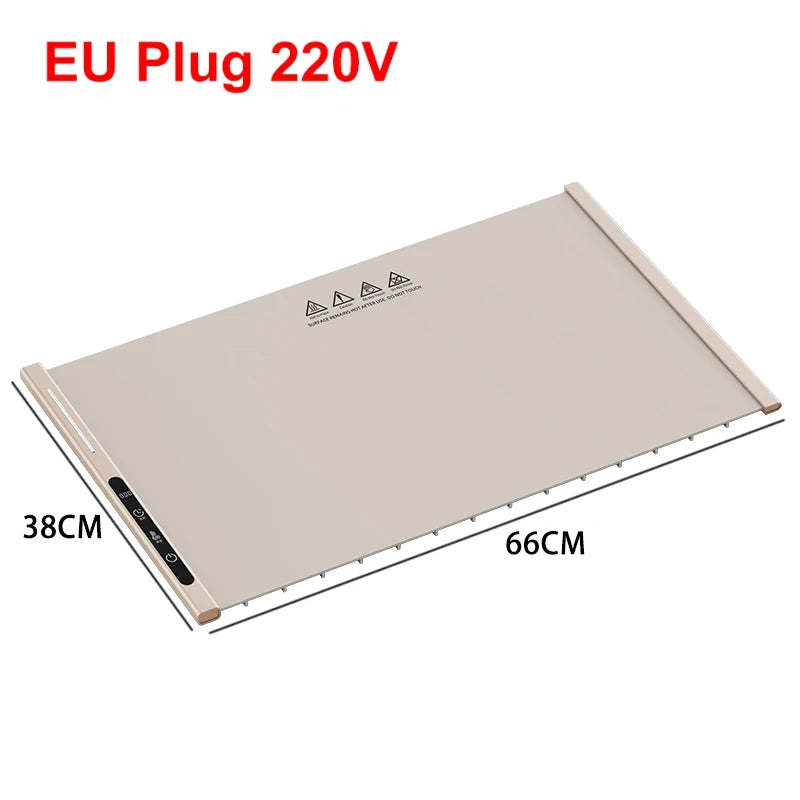 HOMEFISH Electric Food Warming Tray | 3 Temp Settings, Foldable Electric Food Warmer Peaceful Pleasures Health and Wellness White EU plug 220v