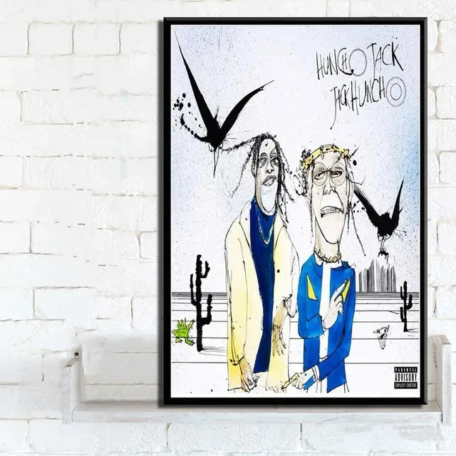 Travis Scott Astroworld Rodeo Canvas Poster | Rap Wall Art