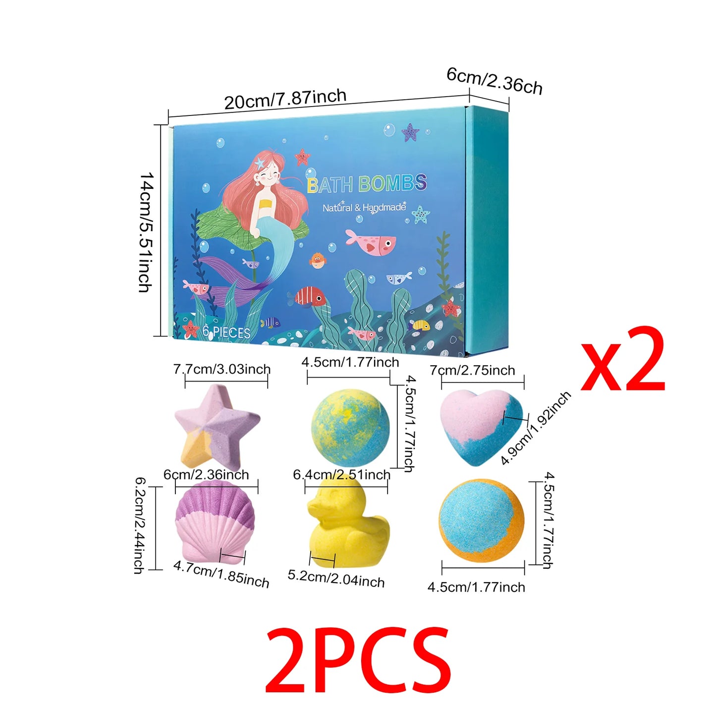 Bath Bombs with Surprise Inside – 6pc Fizzing Gift Set
