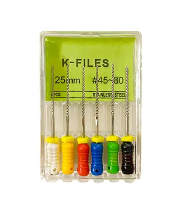 Dental K-Files 6pcs | Stainless Steel Root Canal Hand Files