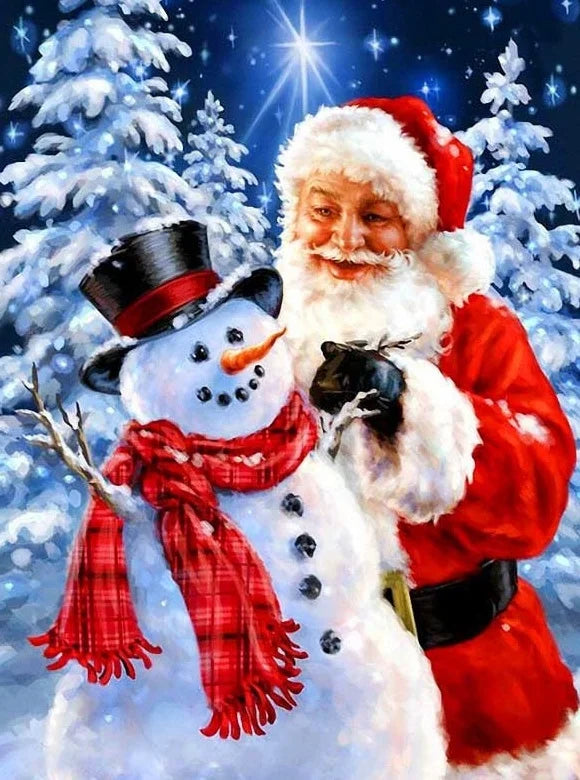 Santa Claus Diamond Painting Kit with Frame | Christmas Art