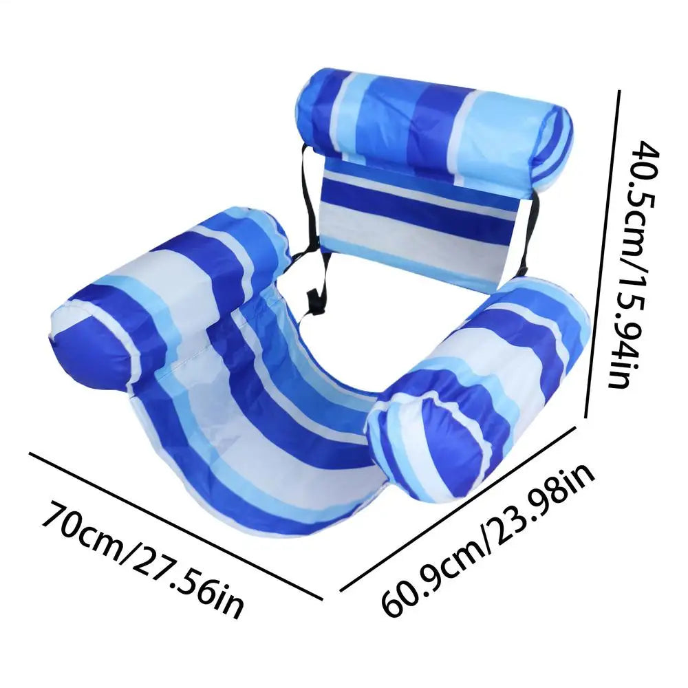 Inflatable Pool Float Chair Tanning Recliner Lounger for Beach Lake River Party Vacation Weekend Outdoor Peaceful Pleasures Health and Wellness Blue