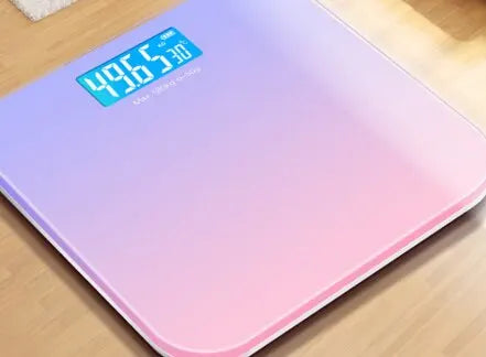 Gradient Color Intelligent LCD Electronic Scale Digital Display Glass Weight Scale Balance Body Electronic Scale For Weight Meas Peaceful Pleasures Health and Wellness Gradient purple
