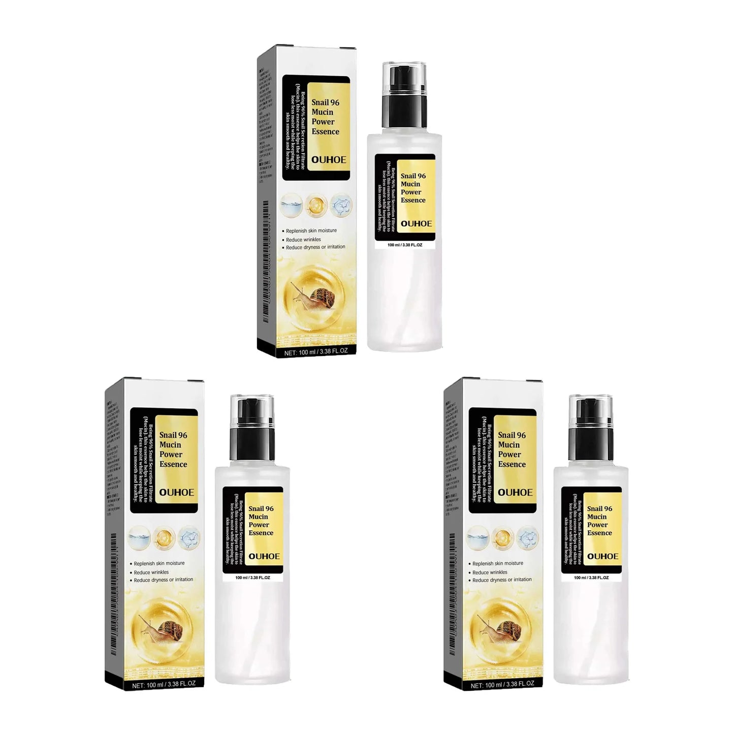 Snail Mucin Peptide Essence – Hyaluronic Acid Face Serum Peaceful Pleasures Health and Wellness 3Pcs
