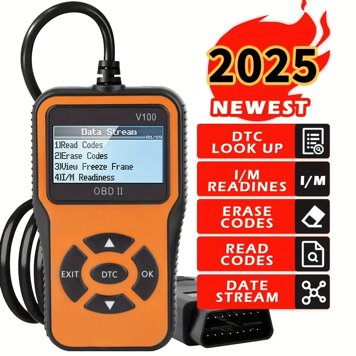 OBD2 Scanner & Check Engine Code Reader with Reset Function Peaceful Pleasures Health and Wellness YELLOW